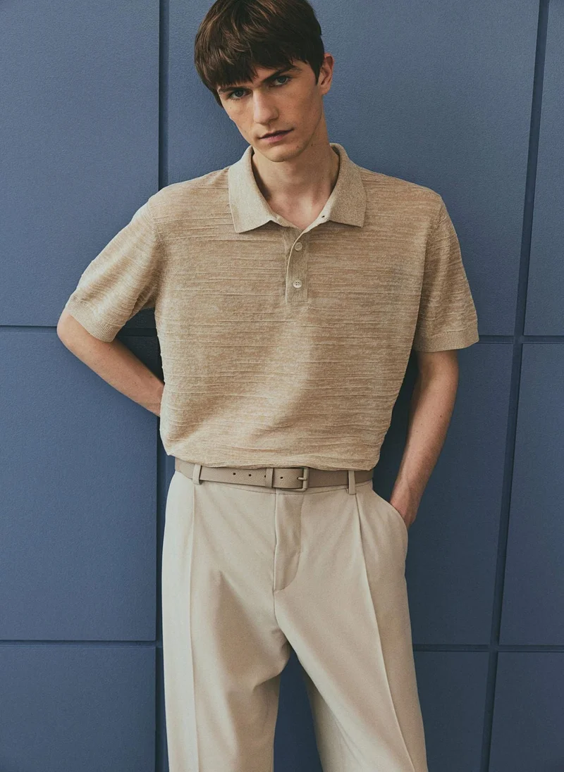 H&M Regular Fit Fine-knit polo shirt
